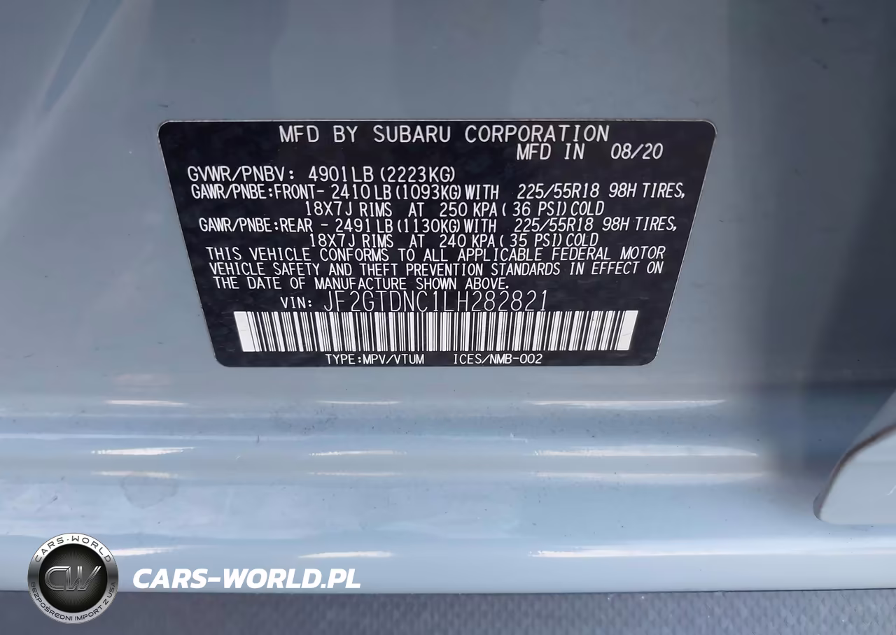 2020 Subaru Crosstrek Hybrid VIN:JF2GTDNC1LH282821 - 9
