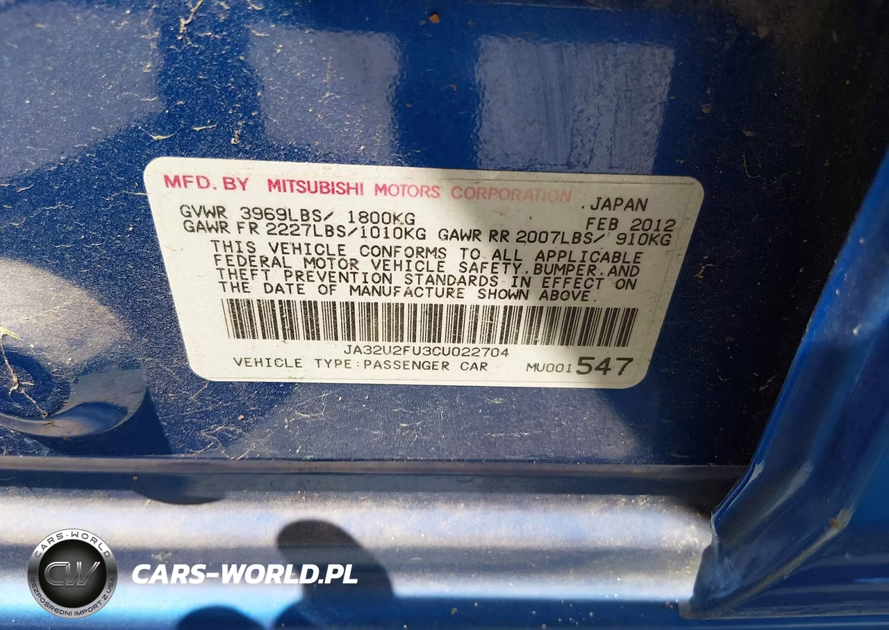 2012 Mitsubishi Lancer Es VIN:JA32U2FU3CU022704 - 9
