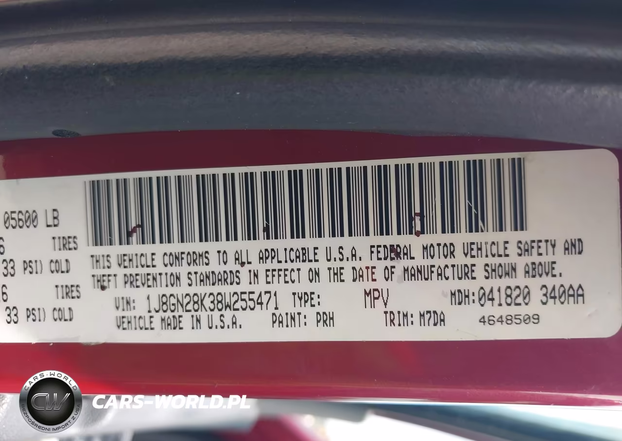 2008 Jeep Liberty Sport VIN:1J8GN28K38W255471 - 9