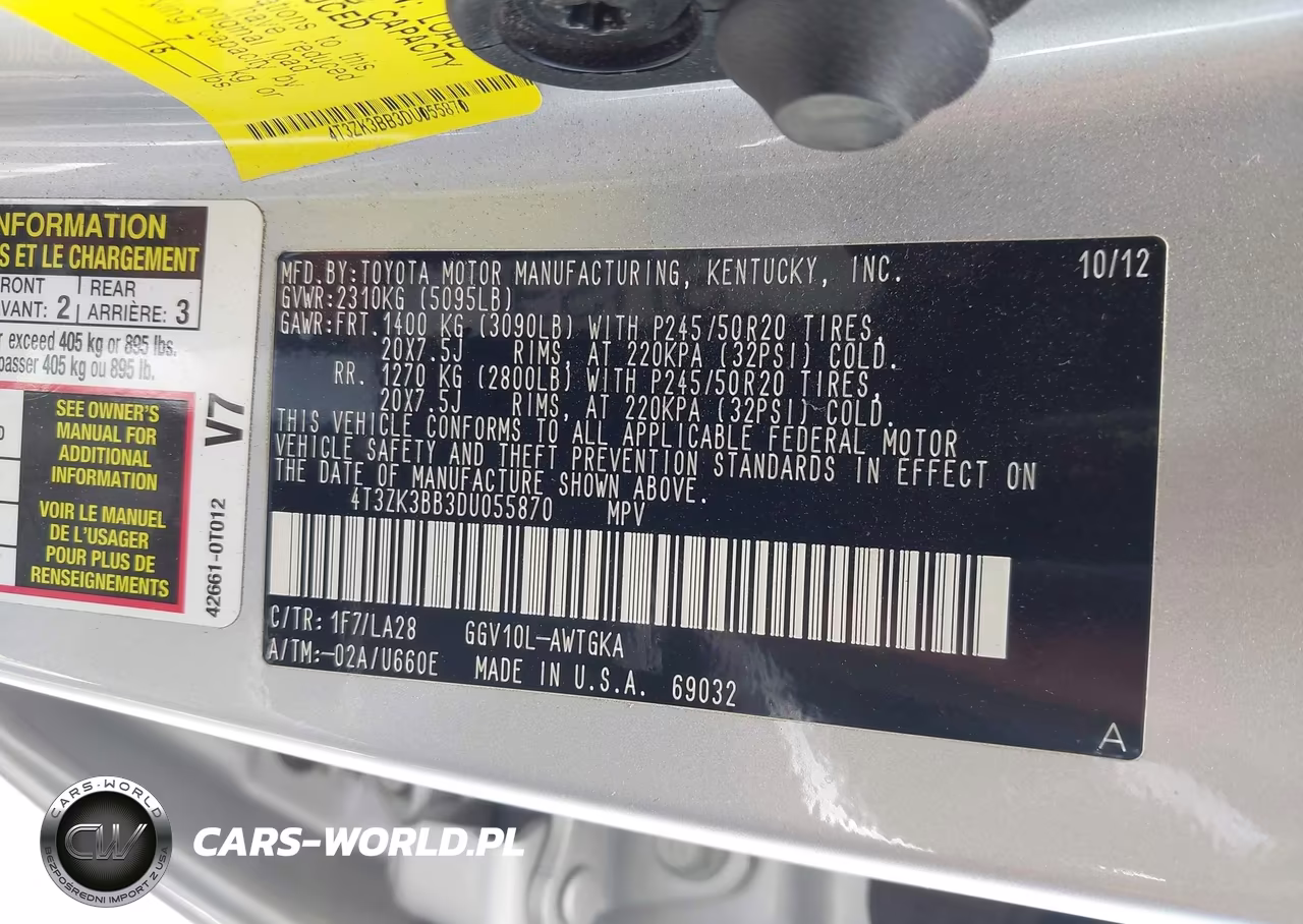 2013 Toyota Venza Xle V6 VIN:4T3ZK3BB3DU055870 - 9