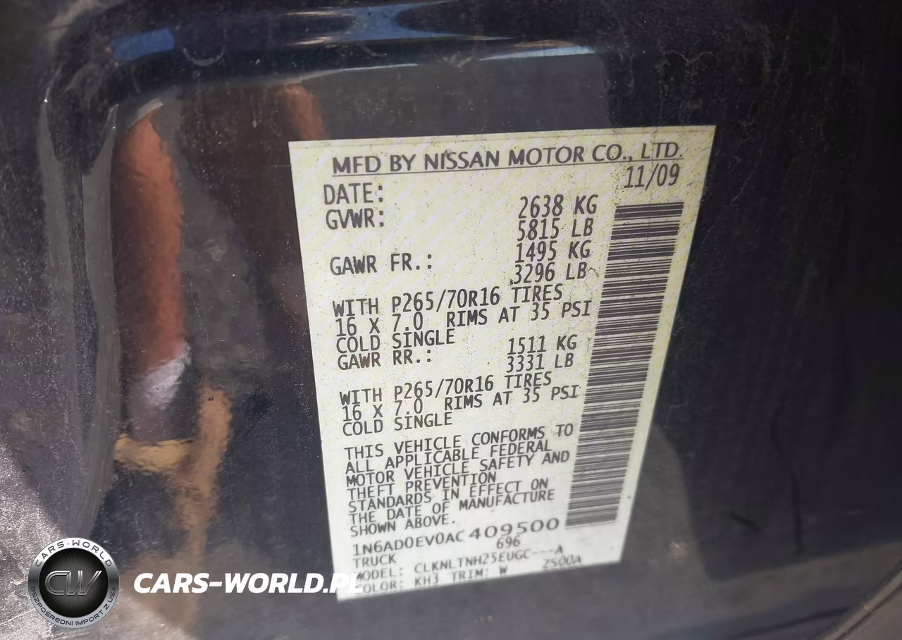 2010 Nissan Frontier Se VIN:1N6AD0EV0AC409500 - 9