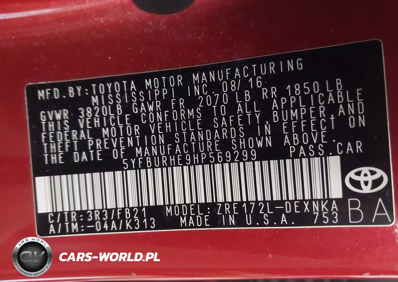 2017 Toyota Corolla Le VIN:5YFBURHE9HP569299 - 9