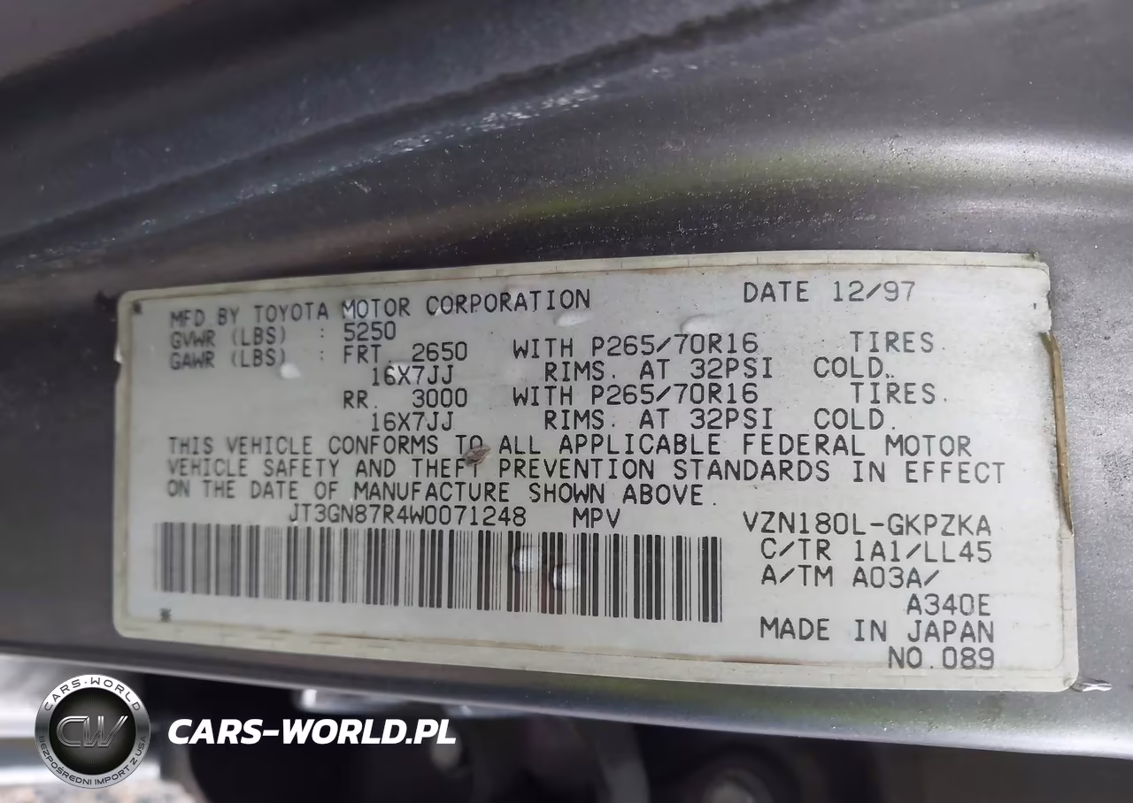 1998 Toyota 4Runner Sr5 V6 Limited VIN:JT3GN87R4W0071248 - 9