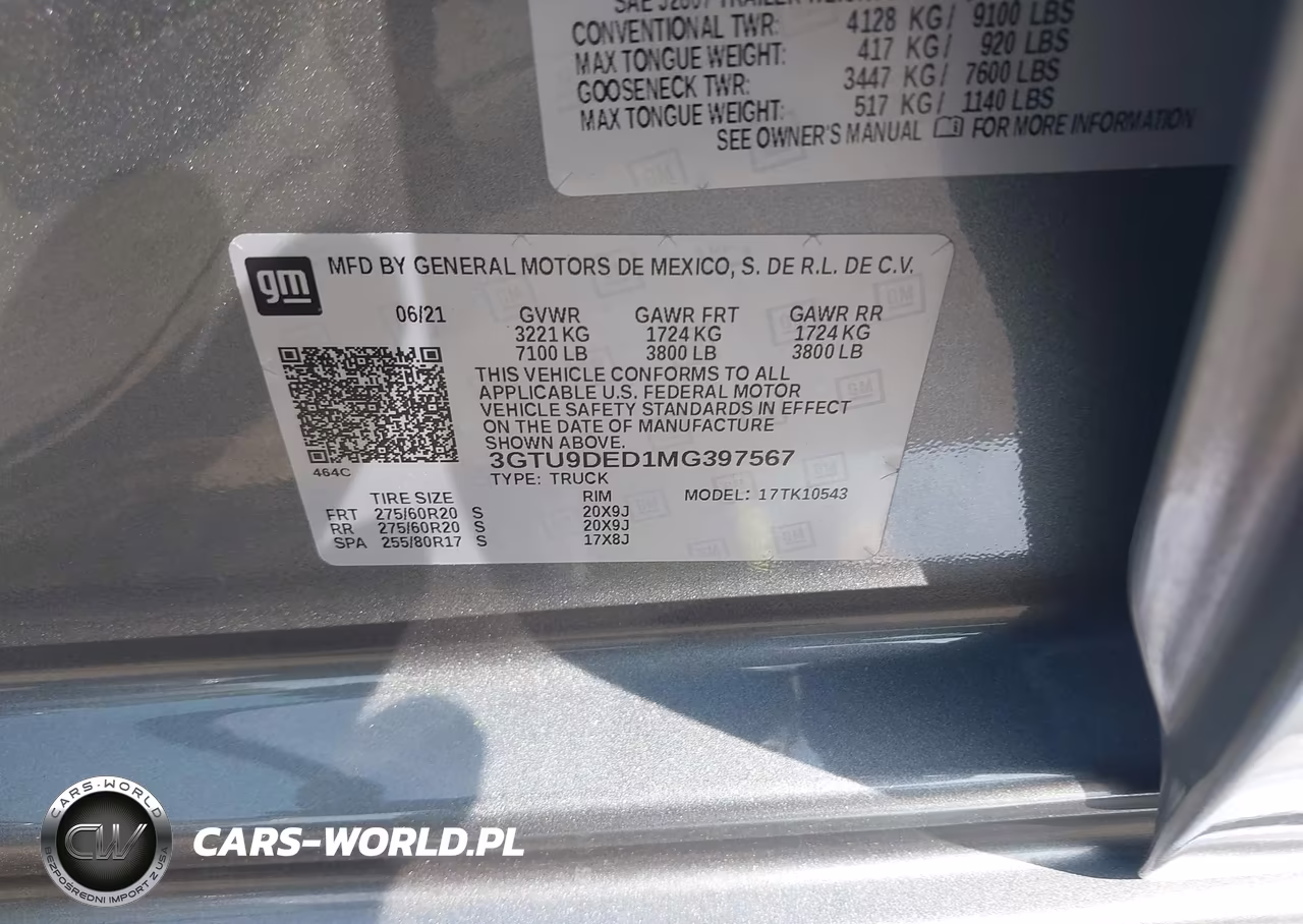2021 GMC Sierra 1500 4Wd Short Box Slt VIN:3GTU9DED1MG397567 - 9