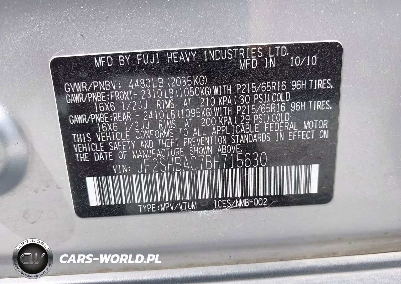 2011 Subaru Forester 2.5X VIN:JF2SHBAC7BH715630 - 9