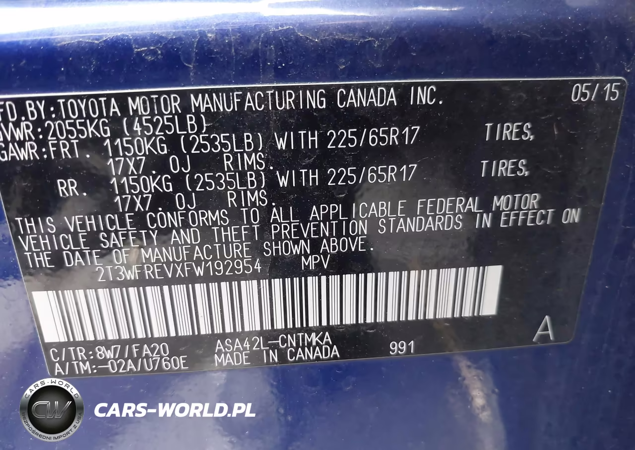 2015 Toyota Rav4 Xle VIN:2T3WFREVXFW192954 - 9