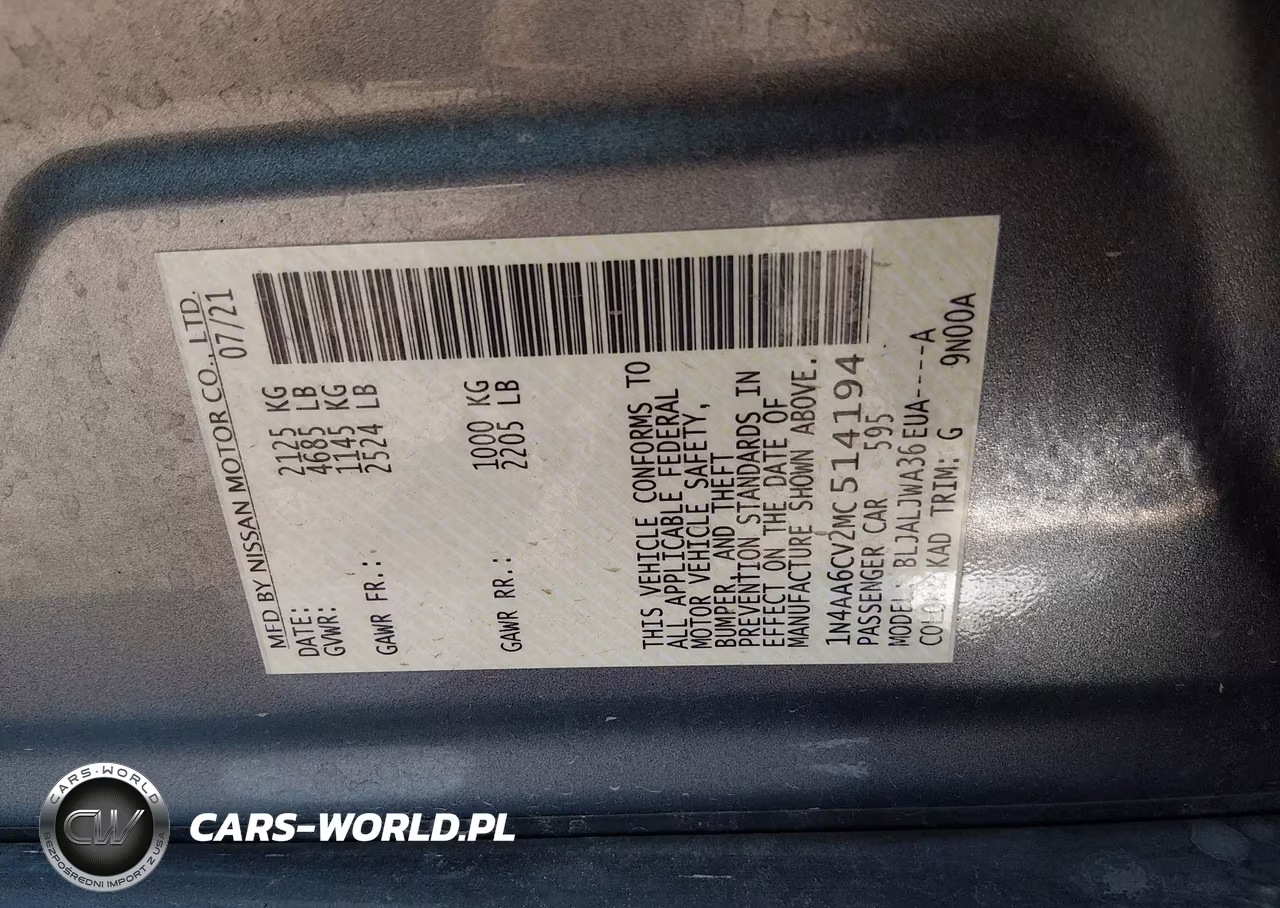 2021 Nissan Maxima Sv Xtronic Cvt VIN:1N4AA6CV2MC514194 - 9