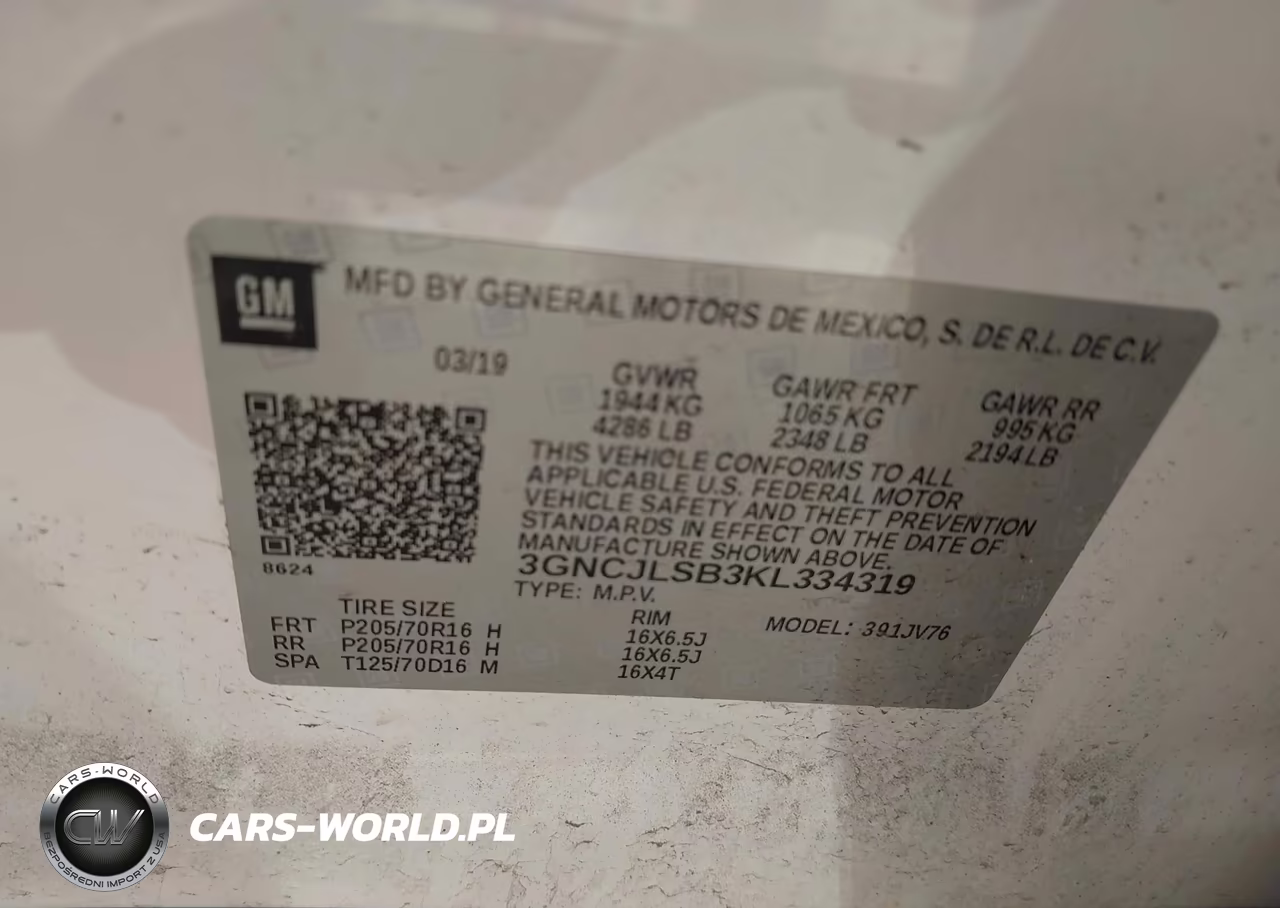 2019 Chevrolet Trax Lt VIN:3GNCJLSB3KL334319 - 9