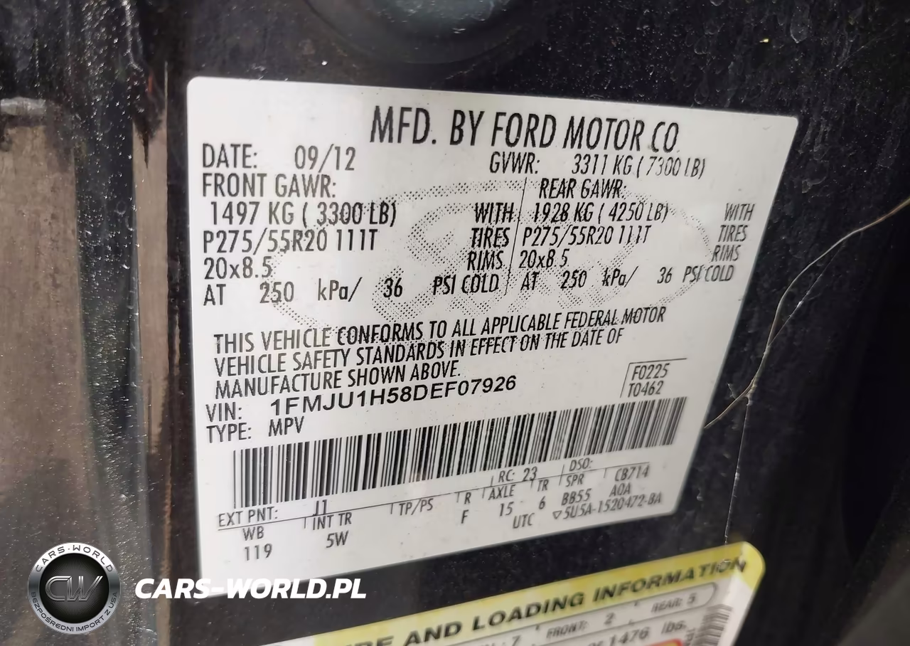 2013 Ford Expedition King Ranch VIN:1FMJU1H58DEF07926 - 9