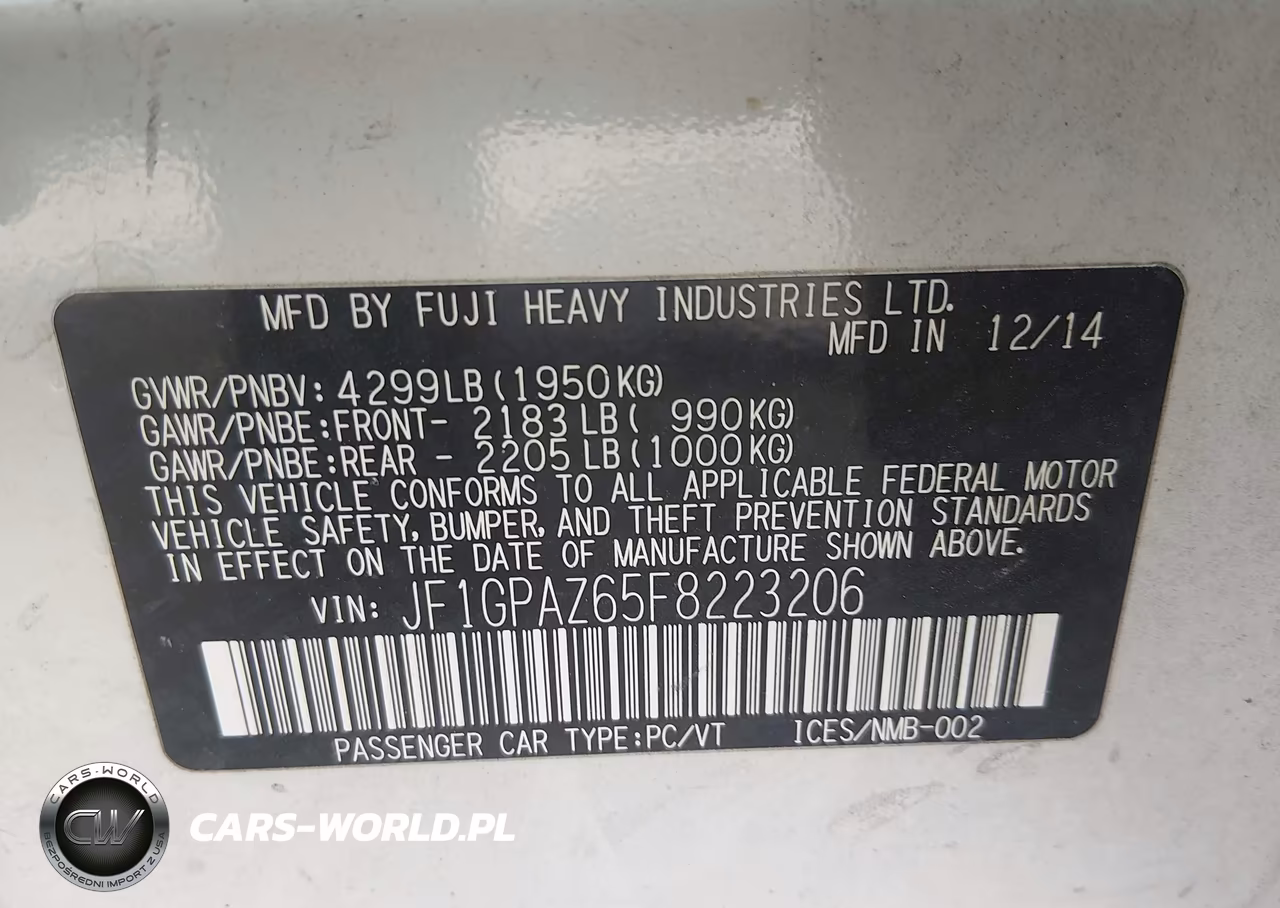 2015 Subaru Impreza 2.0I Sport Limited VIN:JF1GPAZ65F8223206 - 9