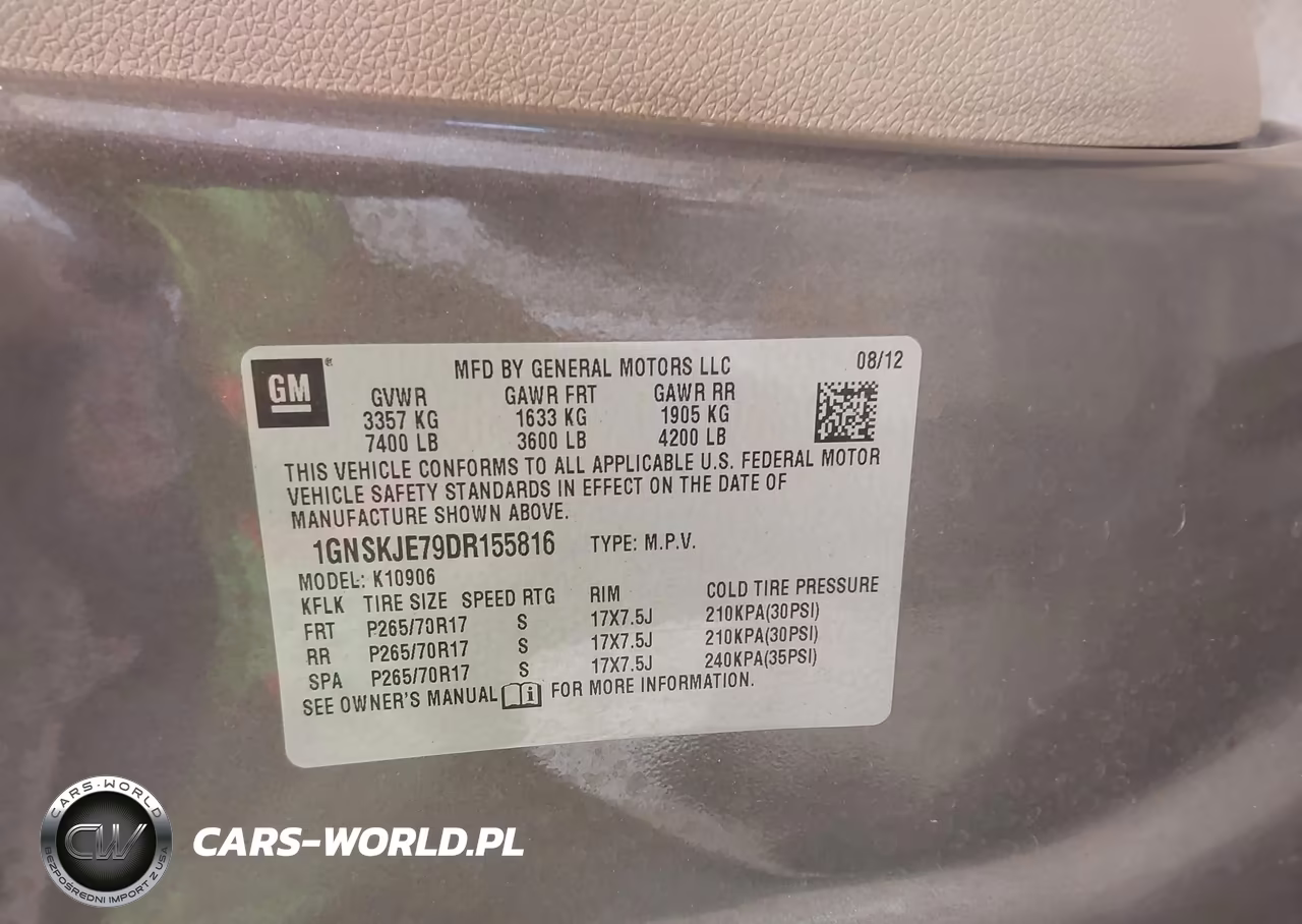 2013 Chevrolet Suburban Lt VIN:1GNSKJE79DR155816 - 9