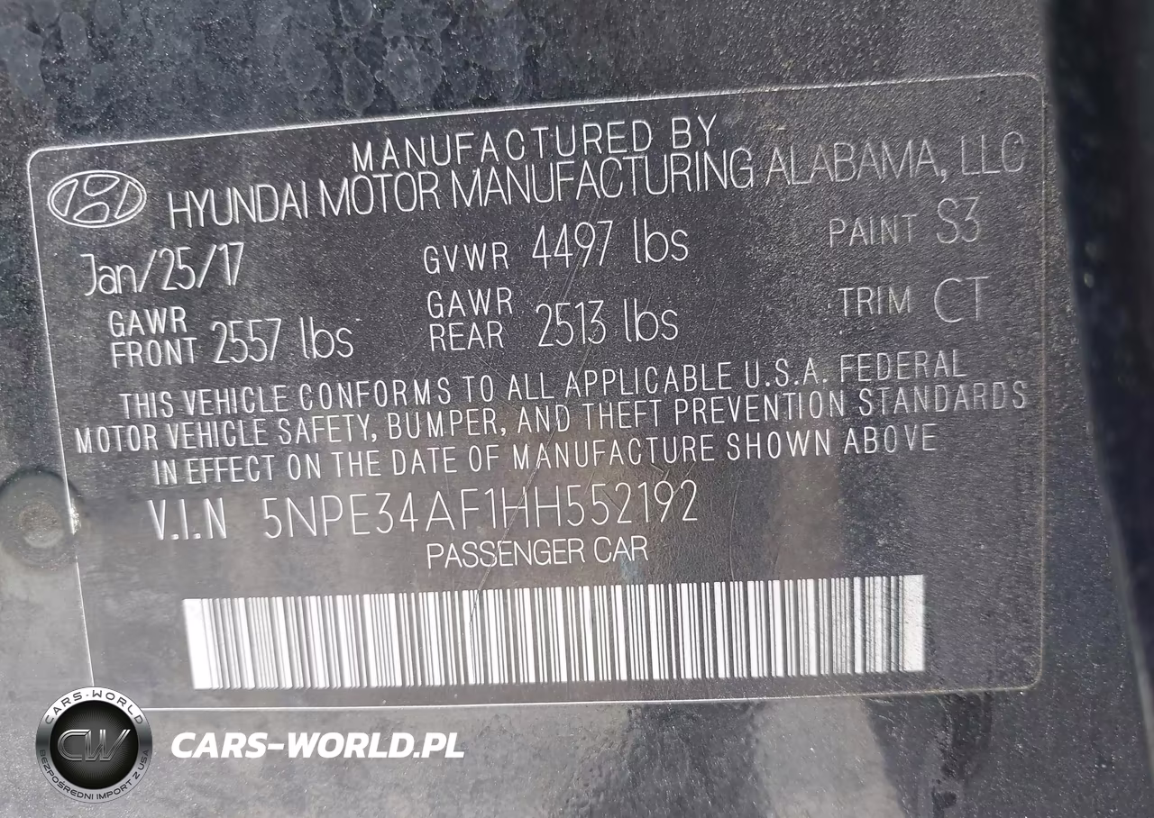 2017 Hyundai Sonata Sport VIN:5NPE34AF1HH552192 - 9