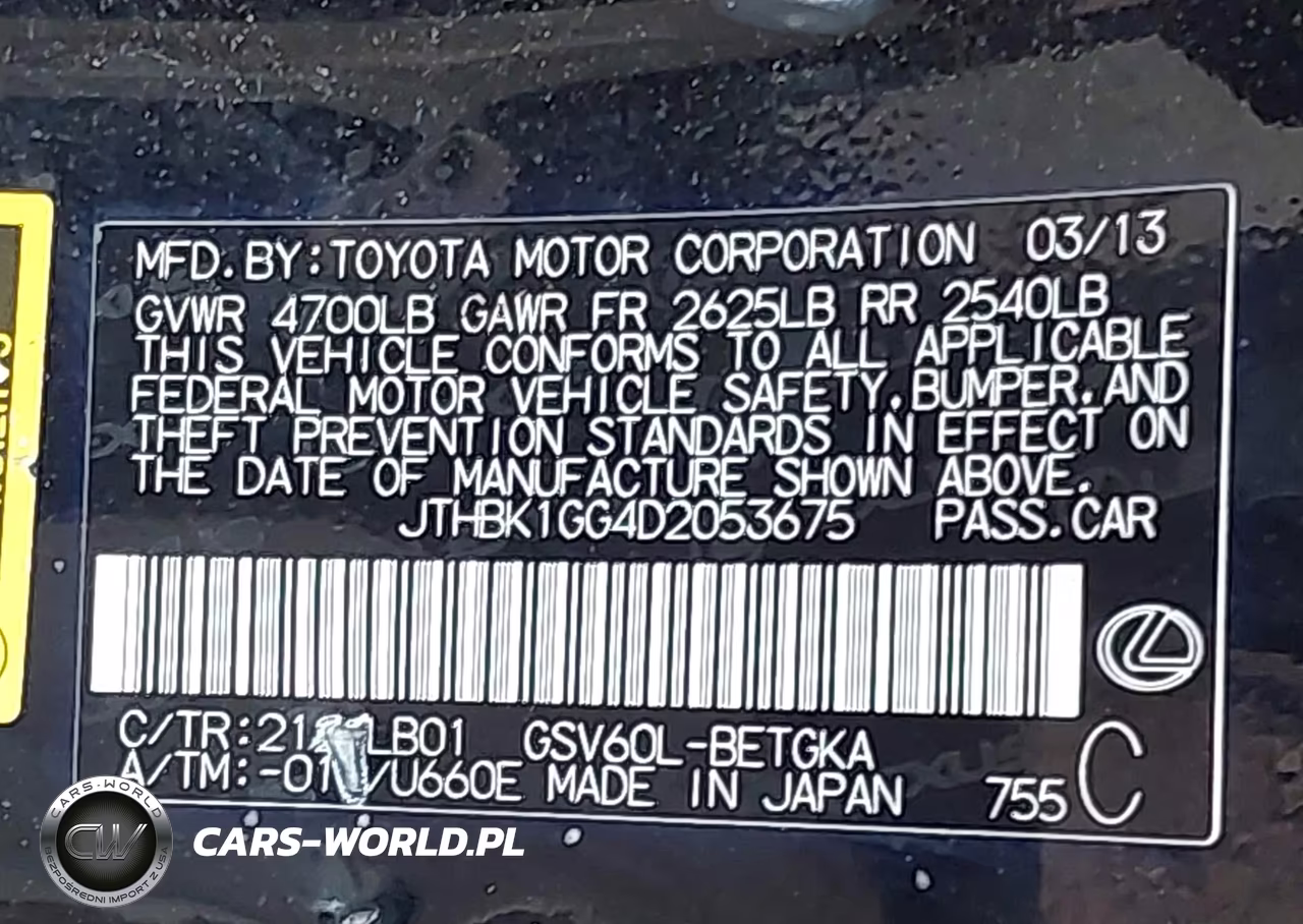 2013 Lexus Es 350 VIN:JTHBK1GG4D2053675 - 9