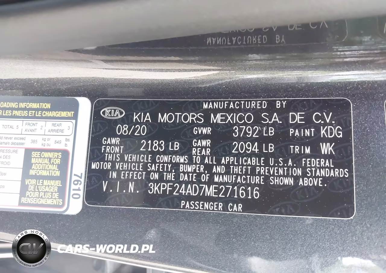 2021 Kia Forte Lxs VIN:3KPF24AD7ME271616 - 9