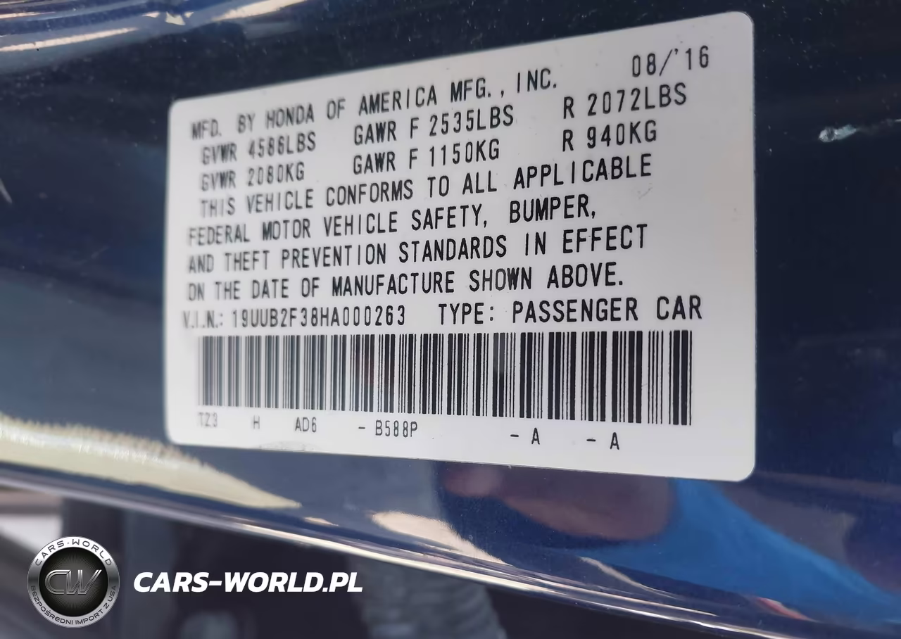 2017 Acura Tlx V6 VIN:19UUB2F38HA000263 - 9