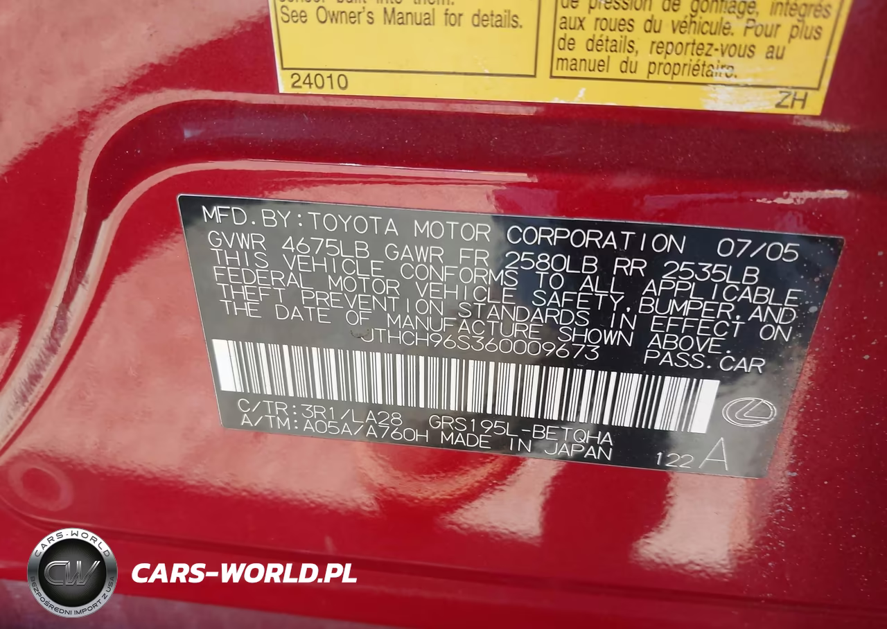 2006 Lexus Gs 300 VIN:JTHCH96S360009673 - 9
