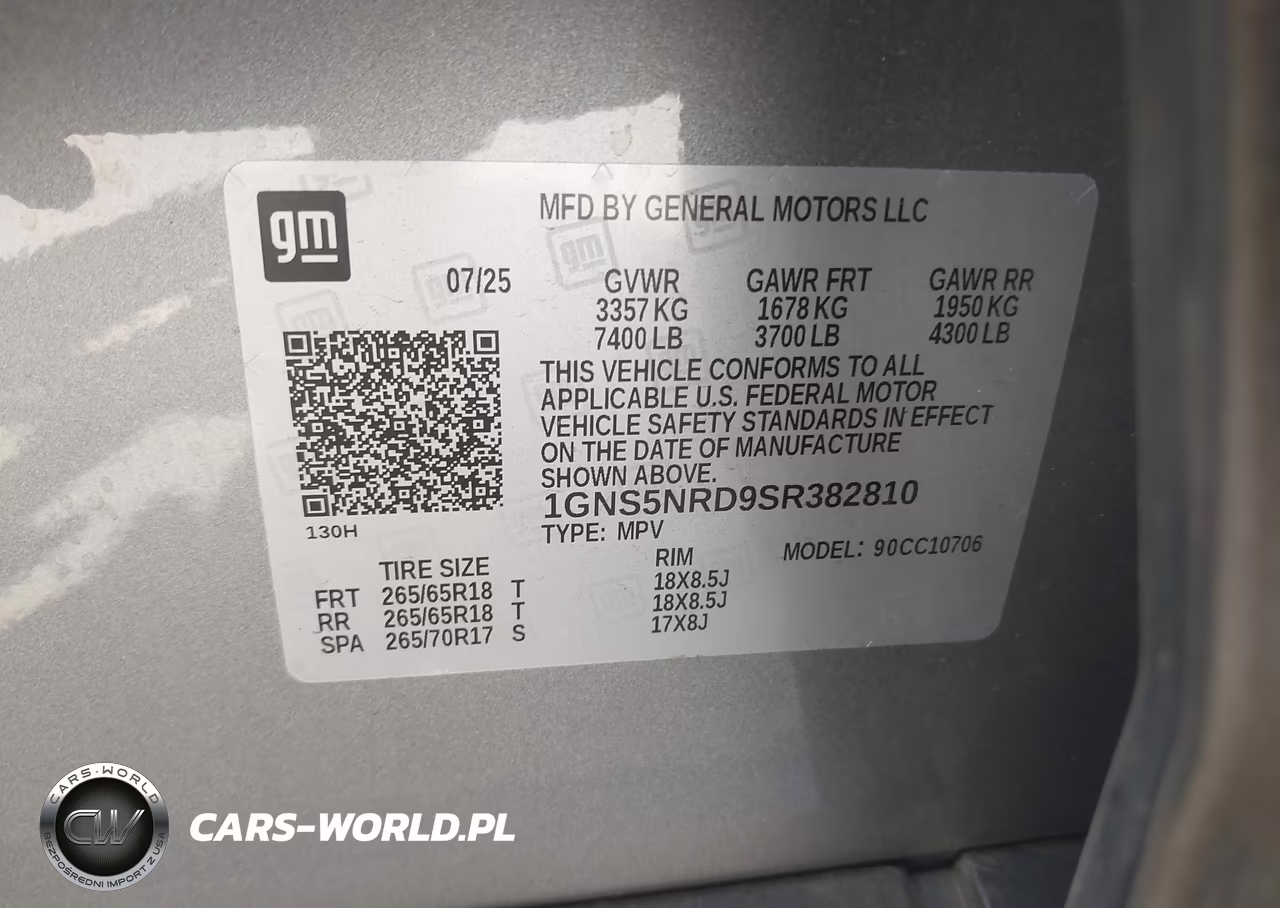 2025 Chevrolet Tahoe 2Wd Lt VIN:1GNS5NRD9SR382810 - 9