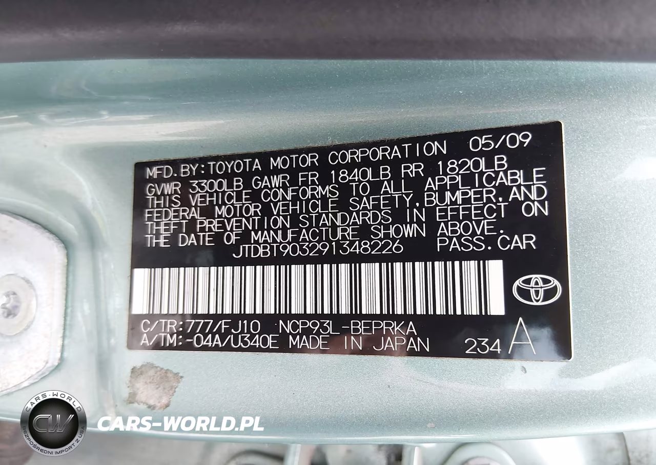 2009 Toyota Yaris VIN:JTDBT903291348226 - 9