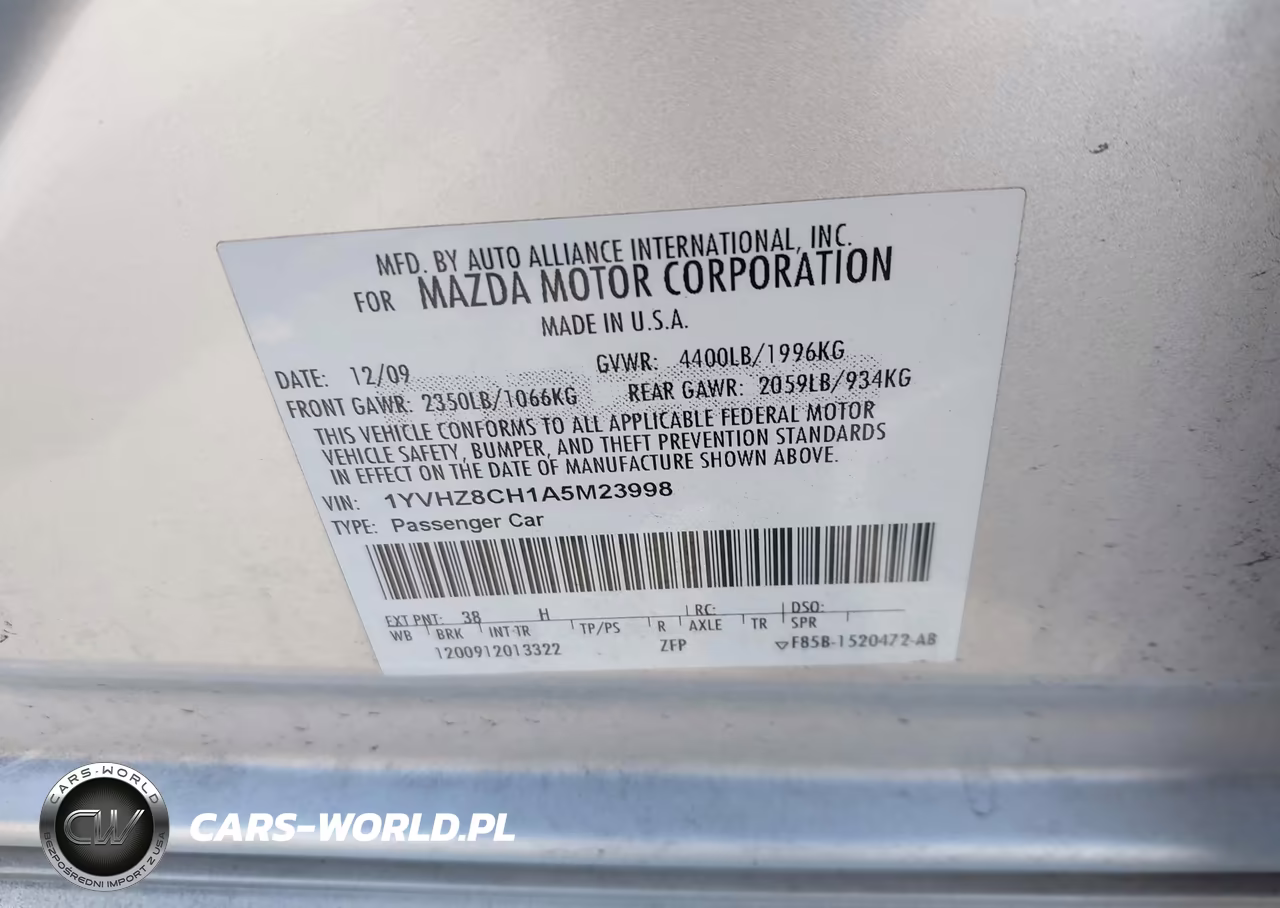 2010 Mazda Mazda6 I Touring VIN:1YVHZ8CH1A5M23998 - 9