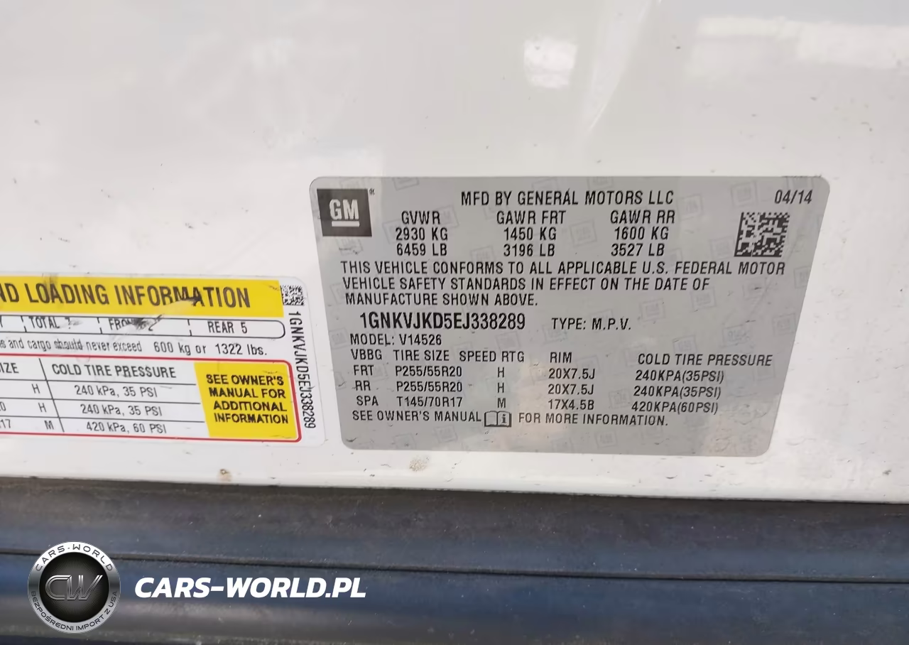 2014 Chevrolet Traverse Ltz VIN:1GNKVJKD5EJ338289 - 9