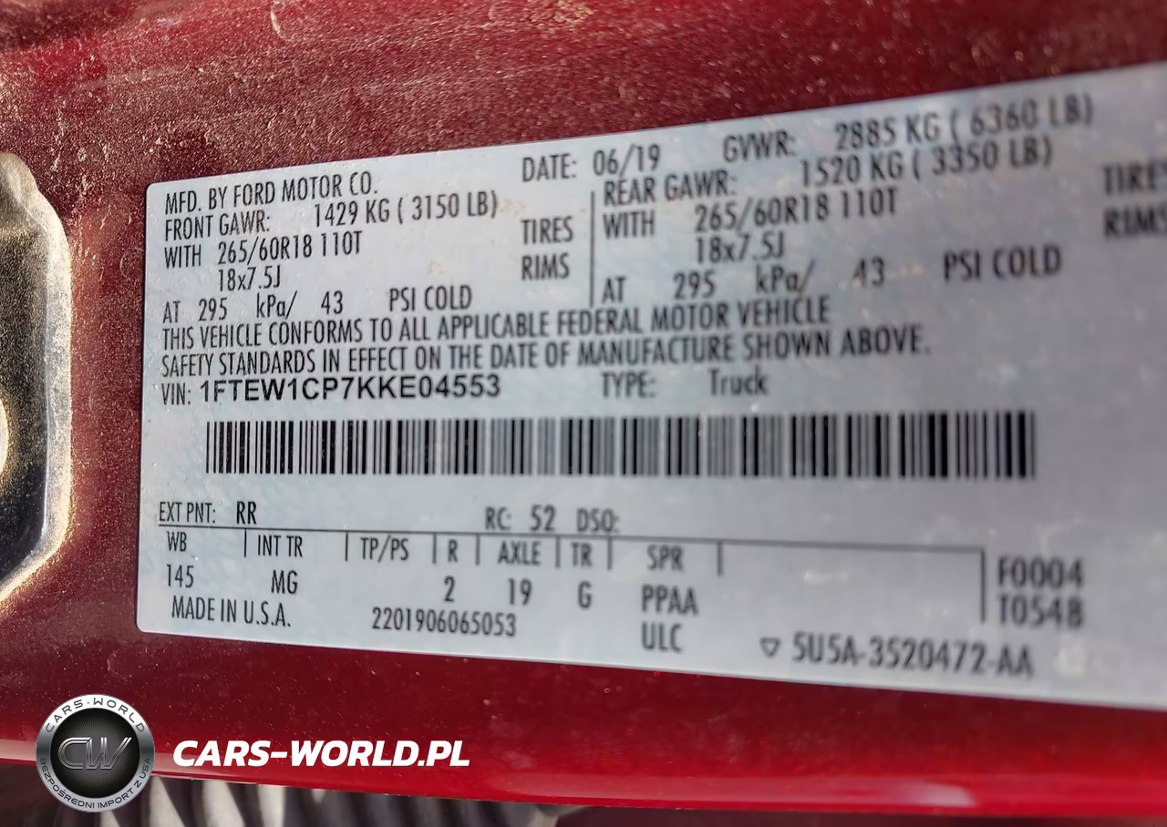 2019 Ford F-150 Xlt VIN:1FTEW1CP7KKE04553 - 9
