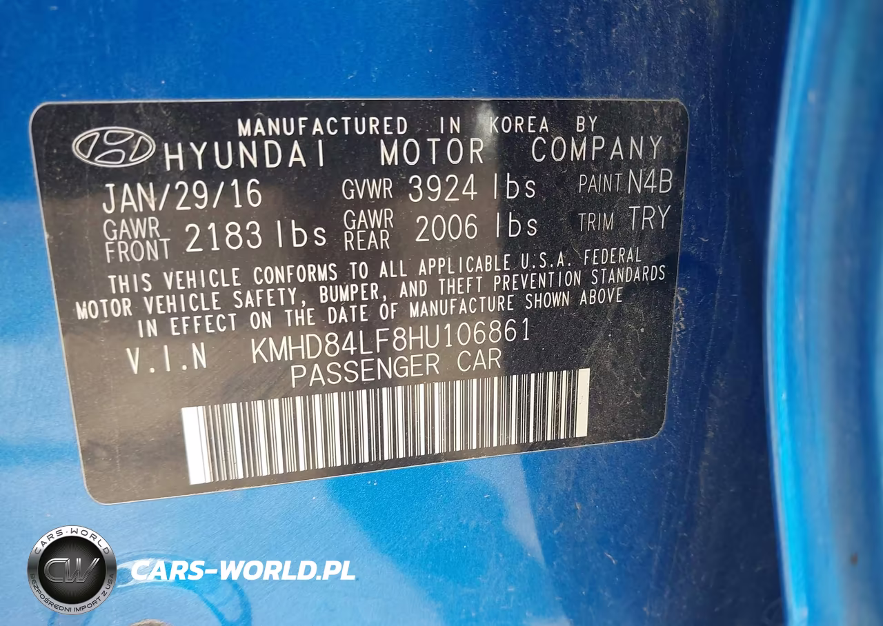 2017 Hyundai Elantra Limited VIN:KMHD84LF8HU106861 - 9
