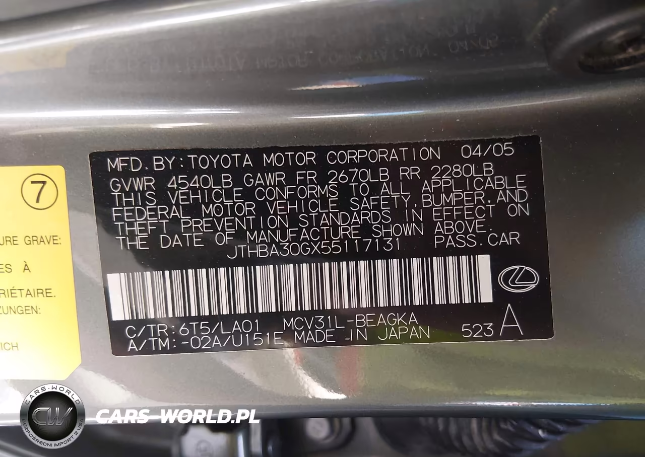 2005 Lexus Es 330 VIN:JTHBA30GX55117131 - 9