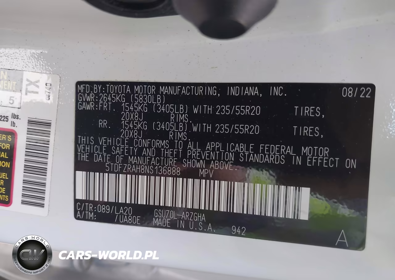 2022 Toyota Highlander Platinum VIN:5TDFZRAH8NS136888 - 9