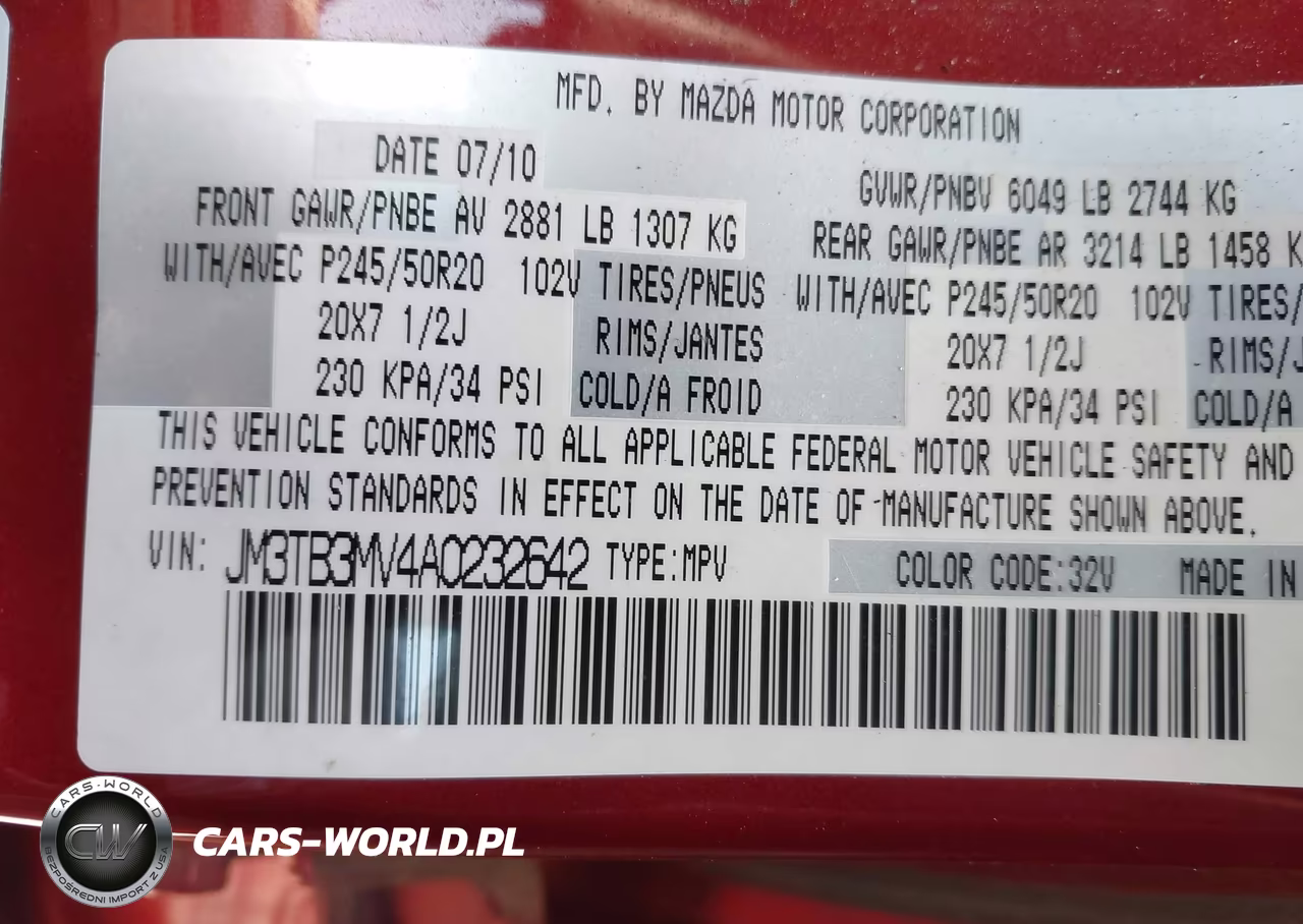 2010 Mazda Cx-9 Grand Touring VIN:JM3TB3MV4A0232642 - 9