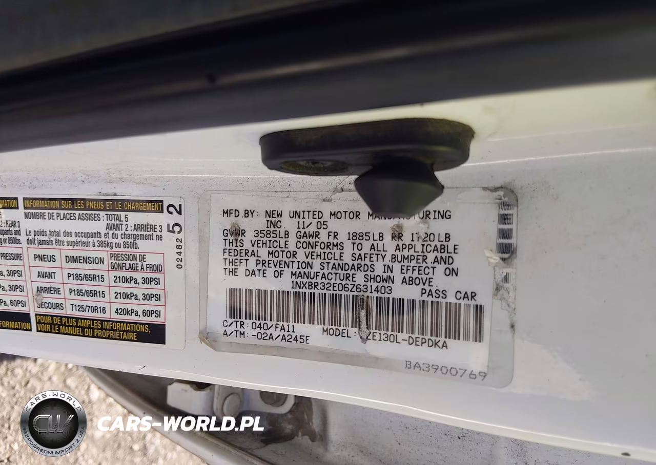 2006 Toyota Corolla Ce VIN:1NXBR32E06Z631403 - 9