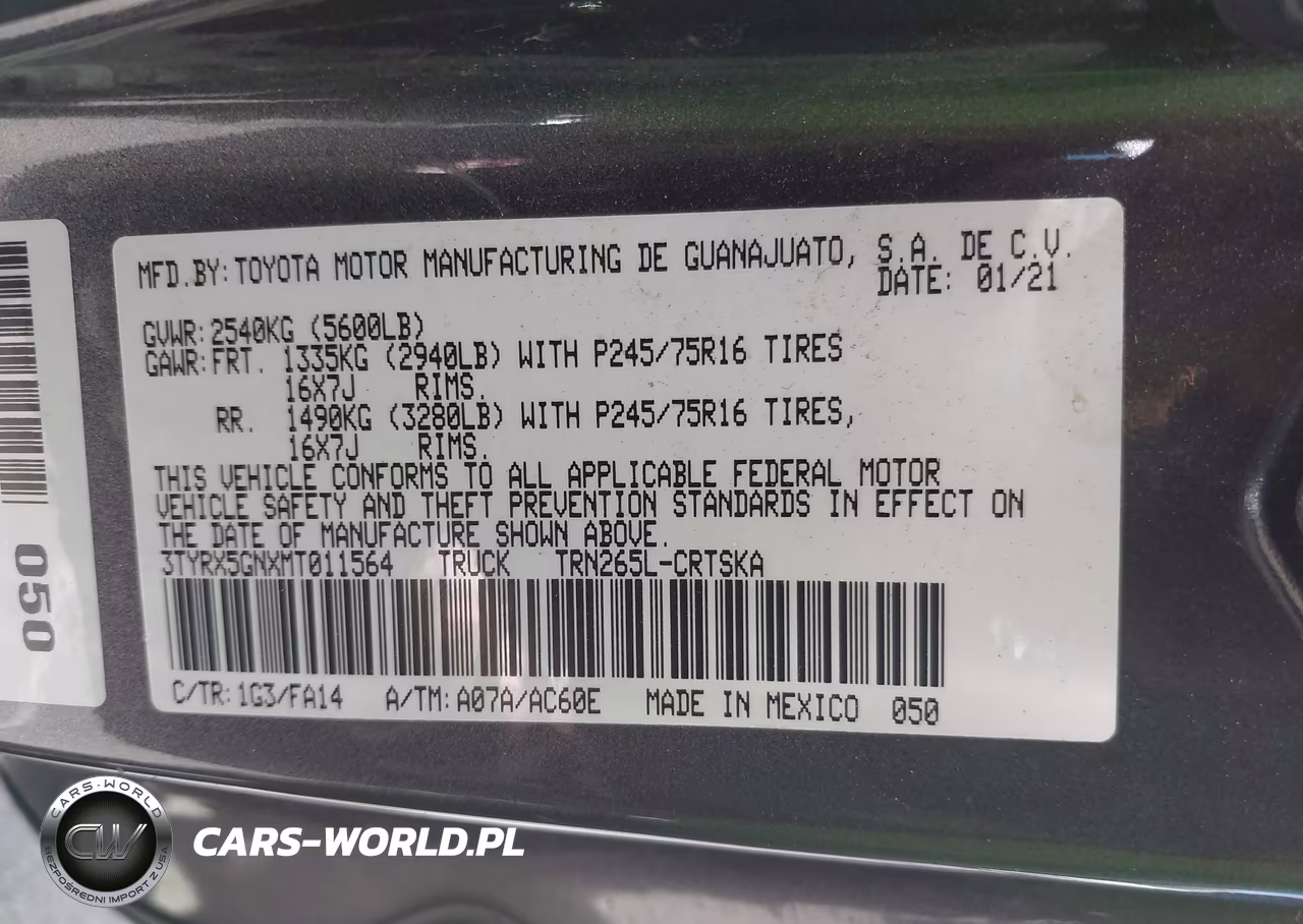 2021 Toyota Tacoma Sr5 VIN:3TYRX5GNXMT011564 - 9