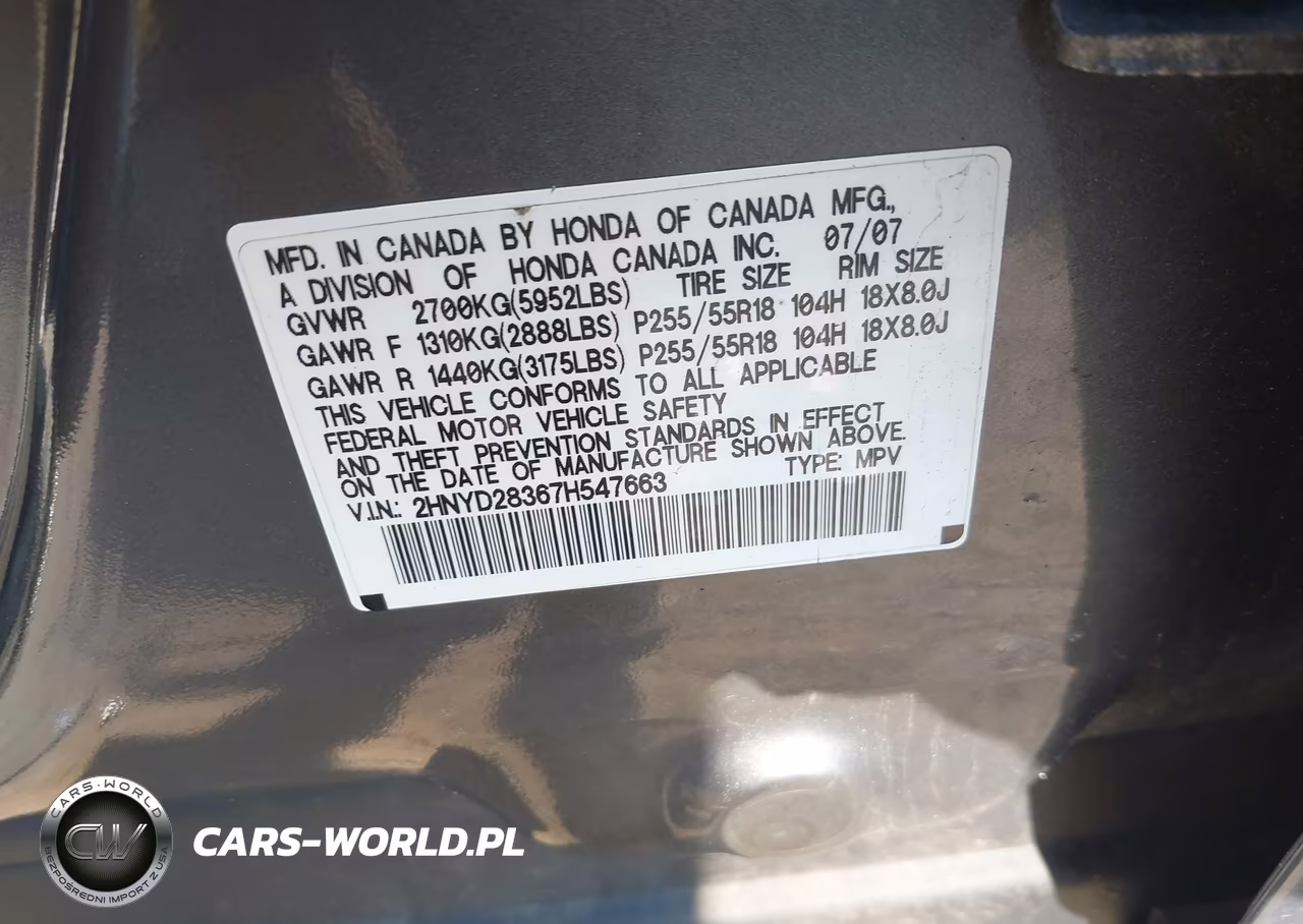 2007 Acura Mdx Technology Package VIN:2HNYD28367H547663 - 9