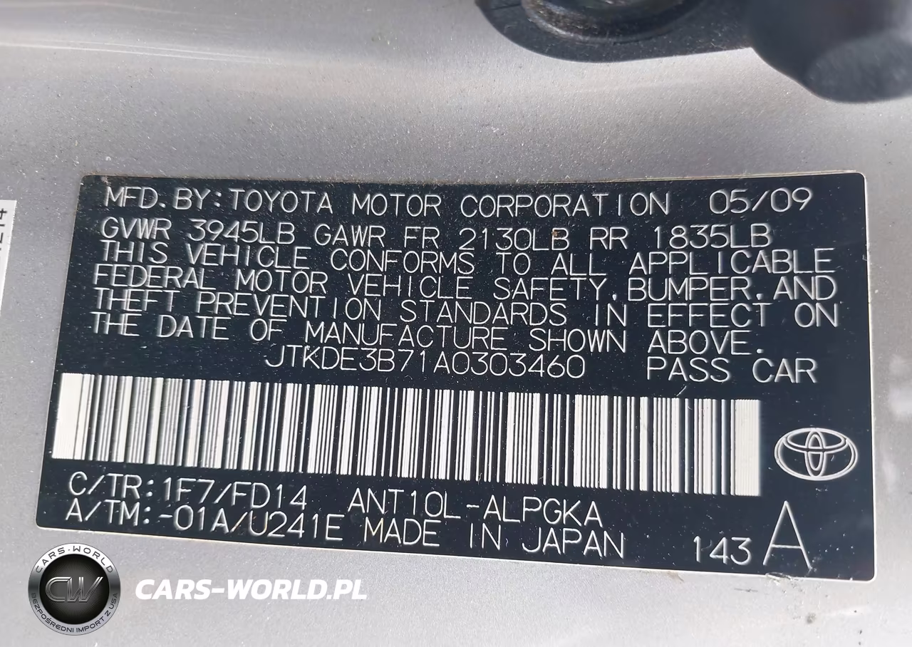 2010 Scion Tc VIN:JTKDE3B71A0303460 - 9