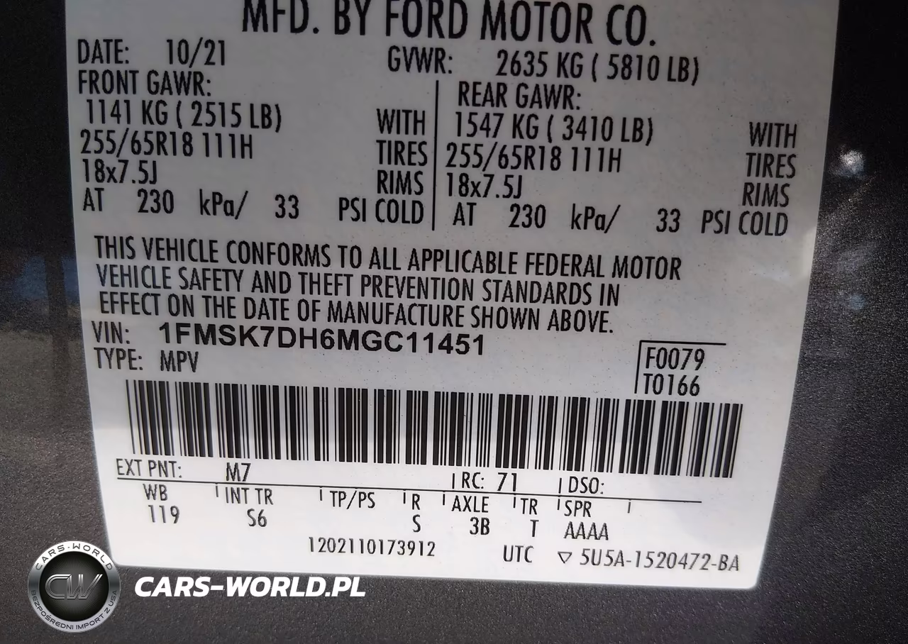 2021 Ford Explorer Xlt VIN:1FMSK7DH6MGC11451 - 9