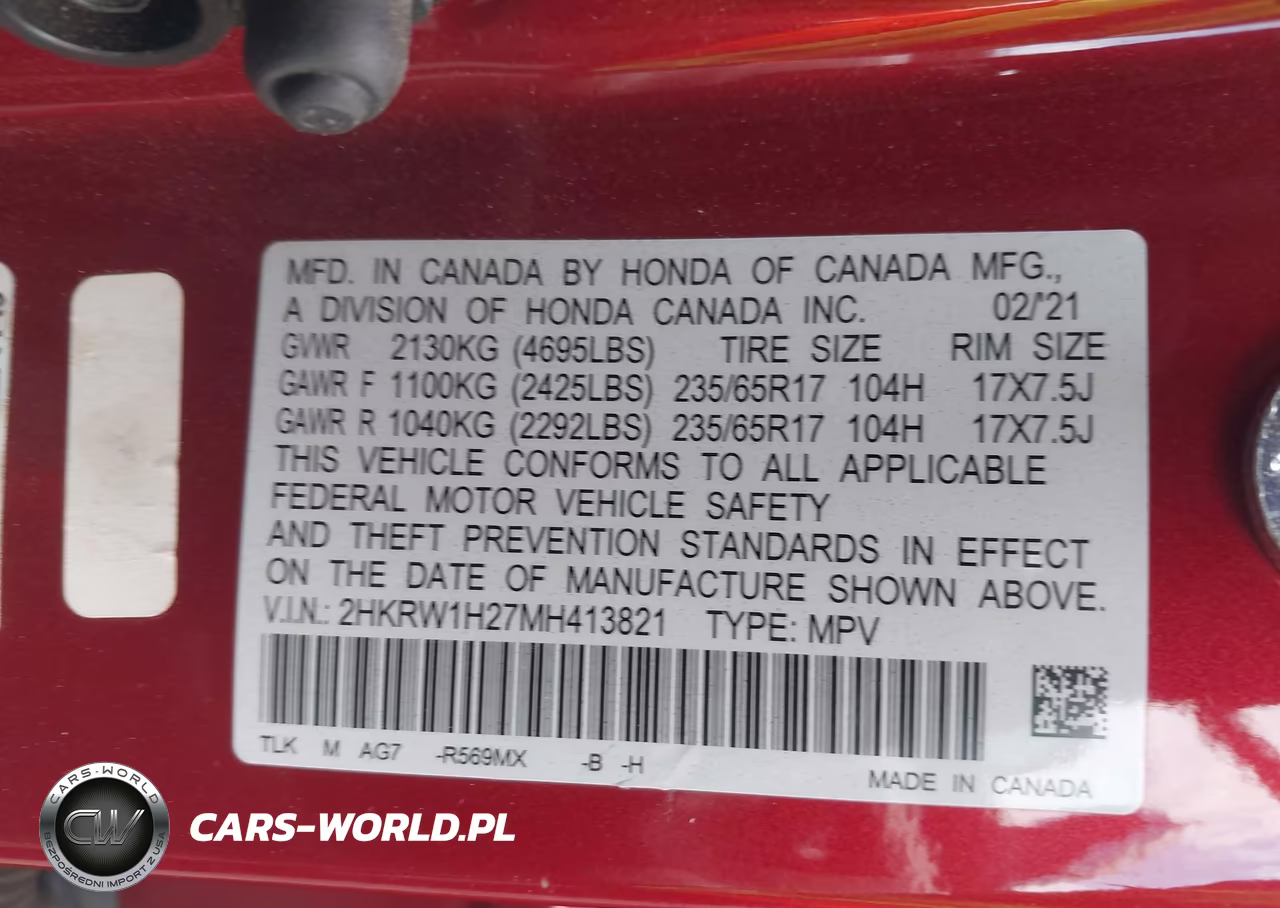 2021 Honda Cr-V 2Wd Lx VIN:2HKRW1H27MH413821 - 9