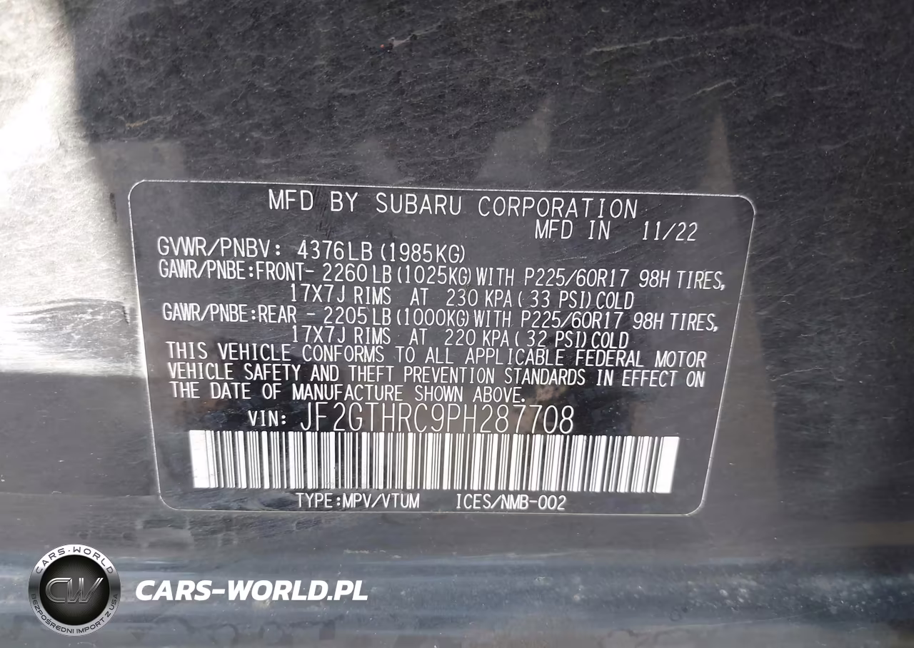 2023 Subaru Crosstrek Sport VIN:JF2GTHRC9PH287708 - 9