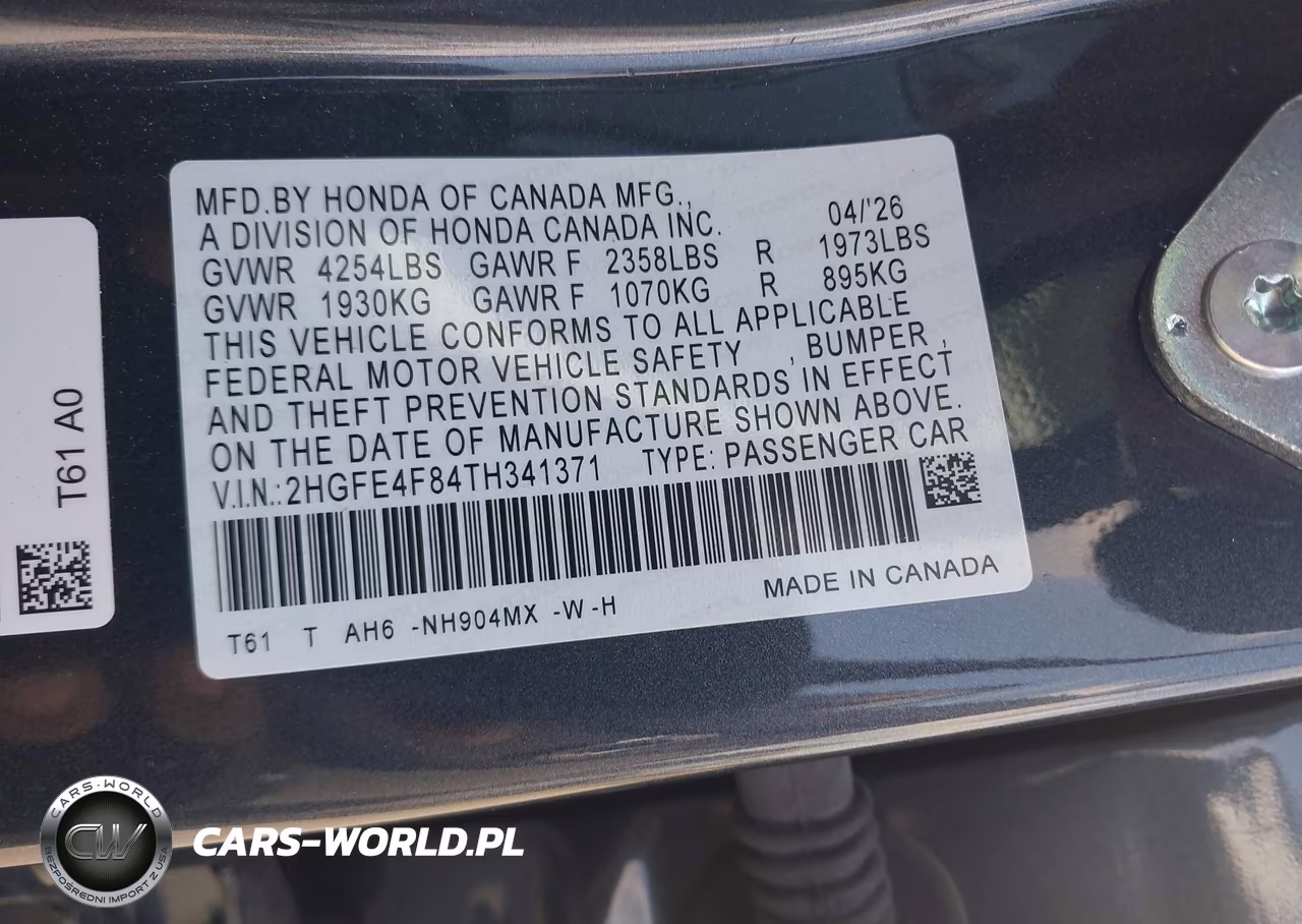 2026 Honda Civic Hybrid Sport-Sport Touring VIN:2HGFE4F84TH341371 - 9