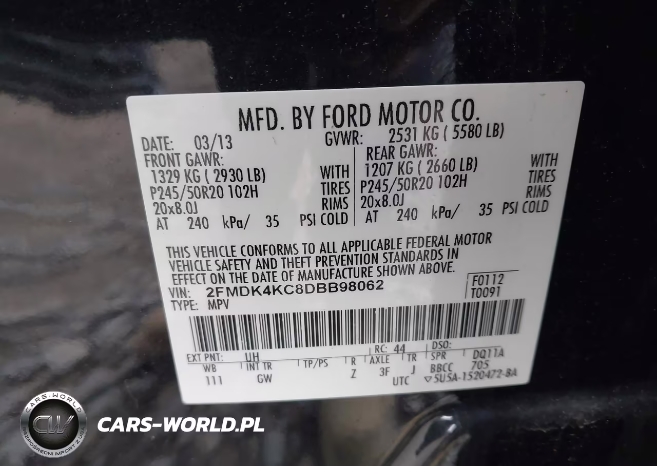 2013 Ford Edge Limited VIN:2FMDK4KC8DBB98062 - 9