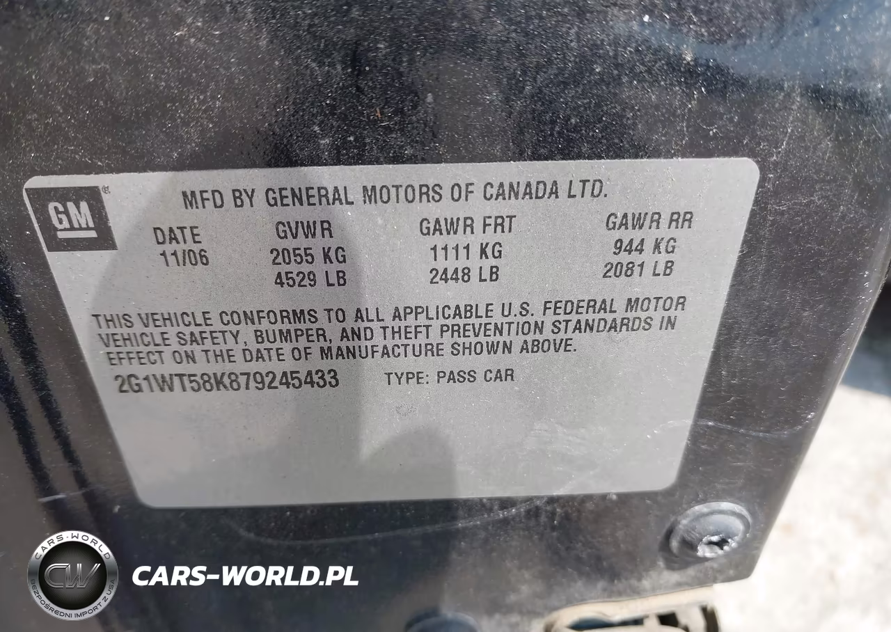 2007 Chevrolet Impala 3.5L Lt VIN:2G1WT58K879245433 - 9
