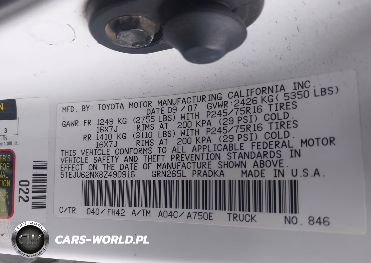 2008 Toyota Tacoma Prerunner V6 VIN:5TEJU62NX8Z490916 - 9