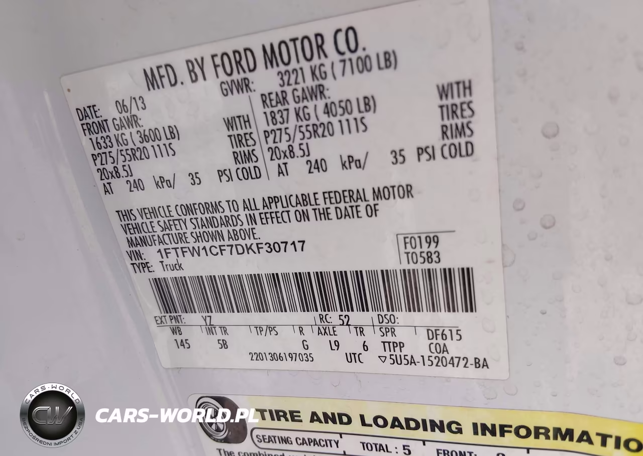 2013 Ford F-150 Fx2 VIN:1FTFW1CF7DKF30717 - 9