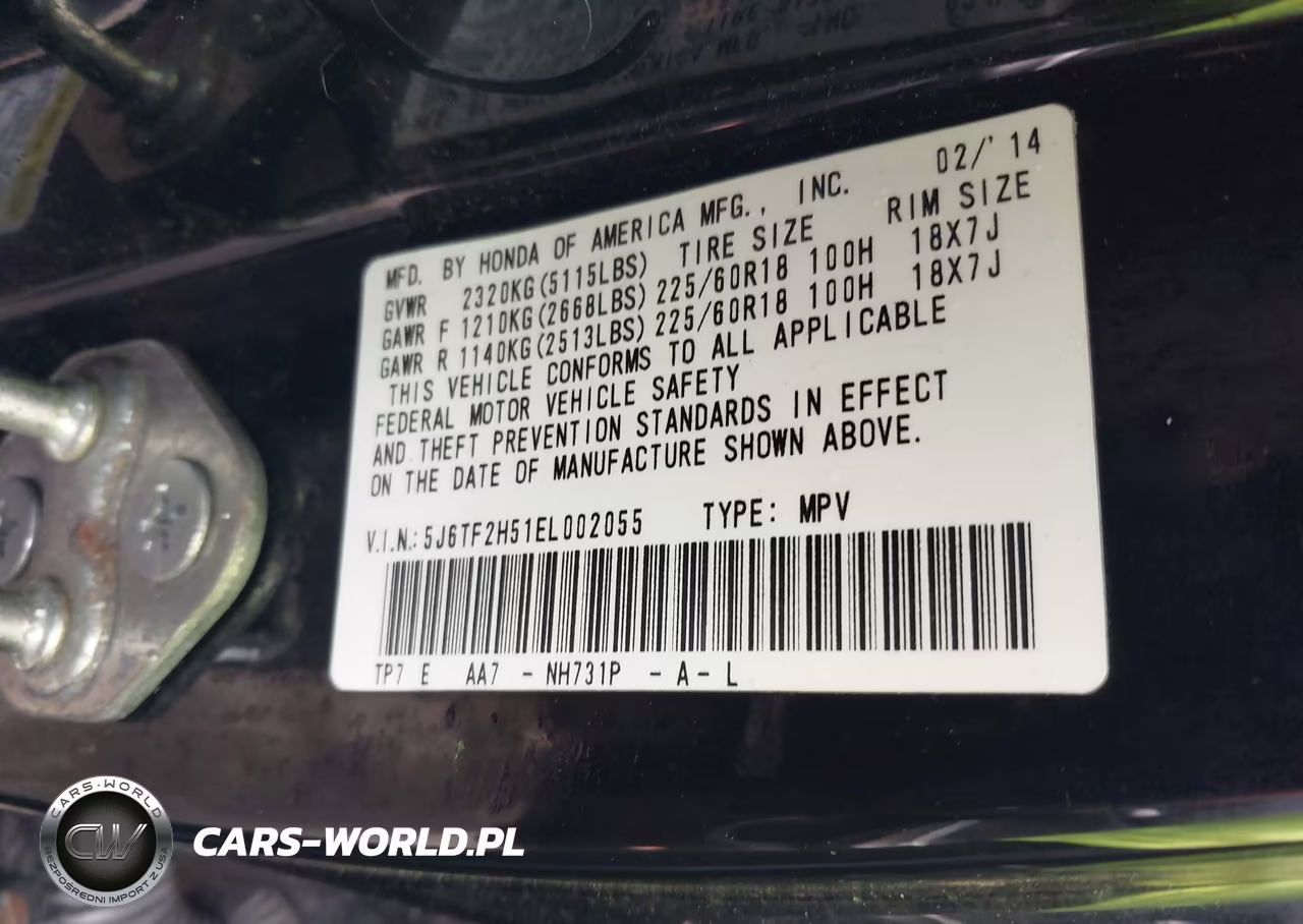2014 Honda Crosstour Ex-L V6 VIN:5J6TF2H51EL002055 - 9