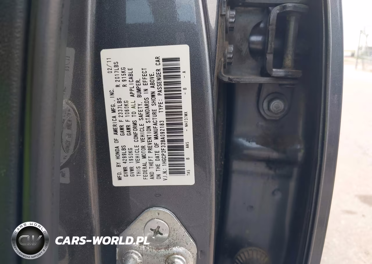 2011 Honda Accord 2.4 Lx VIN:1HGCP2F32BA092183 - 9