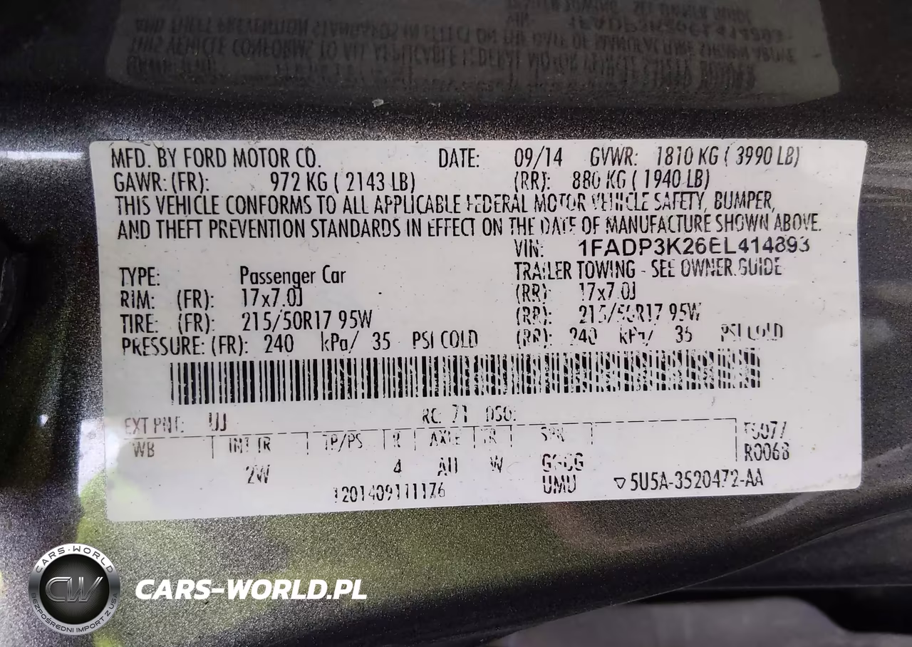 2014 Ford Focus Se VIN:1FADP3K26EL414893 - 9