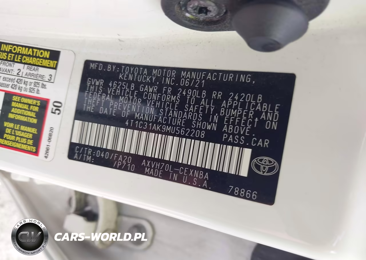 2021 Toyota Camry Le Hybrid VIN:4T1C31AK9MU562208 - 9