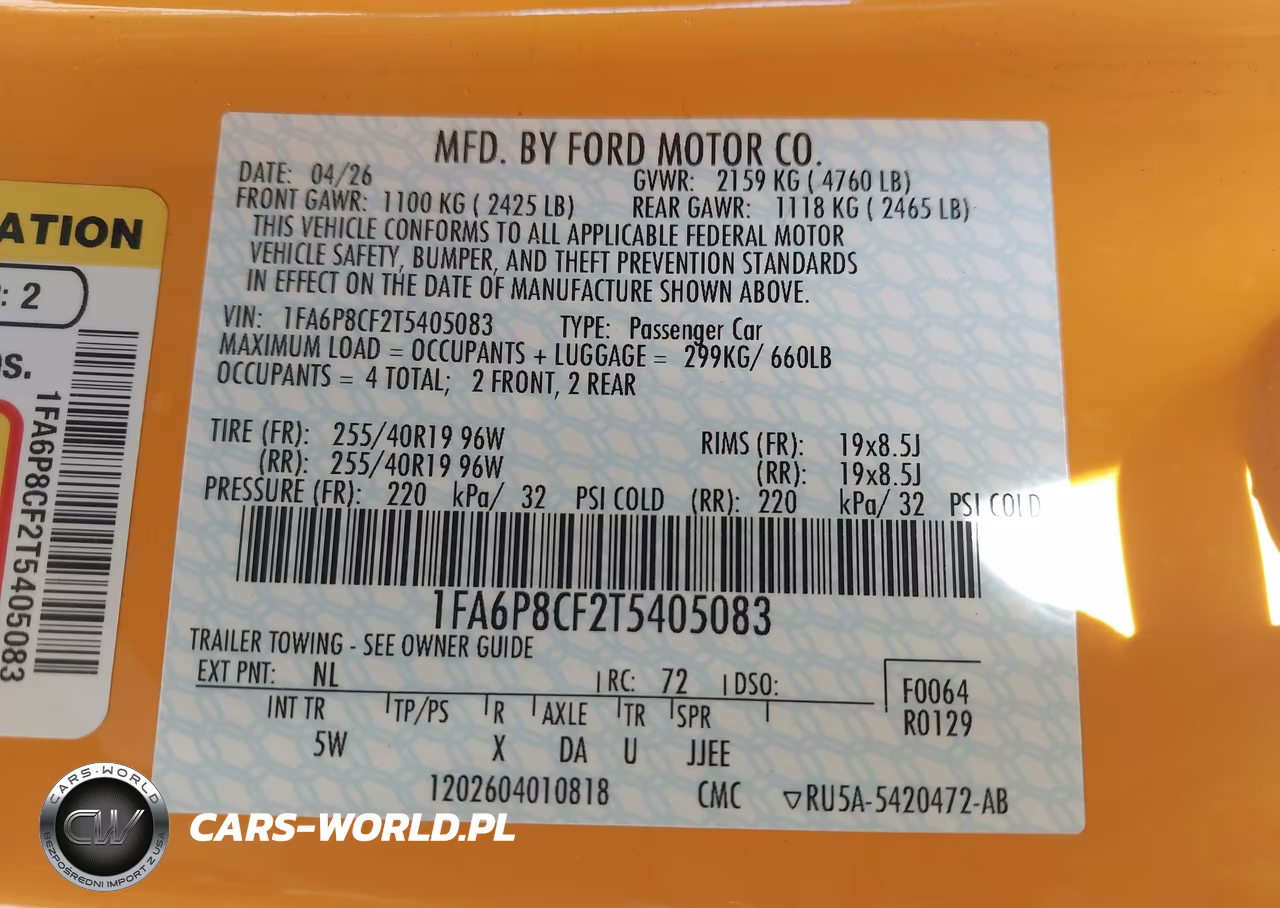 2026 Ford Mustang Gt Premium Fastback VIN:1FA6P8CF2T5405083 - 9