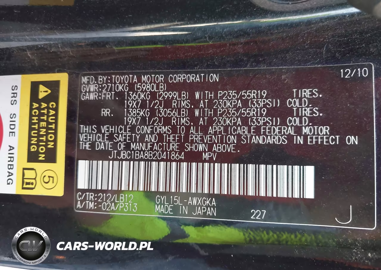 2011 Lexus Rx 450H VIN:JTJBC1BA8B2041864 - 9