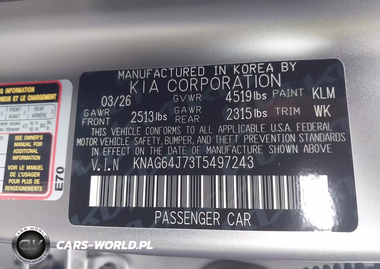 2026 Kia K5 Gt-Line Awd VIN:KNAG64J73T5497243 - 9