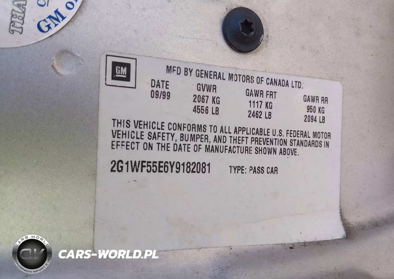 2000 Chevrolet Impala VIN:2G1WF55E6Y9182081 - 9