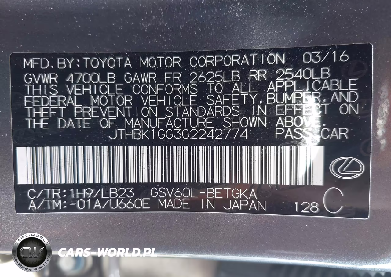 2016 Lexus Es 350 VIN:JTHBK1GG3G2242774 - 9